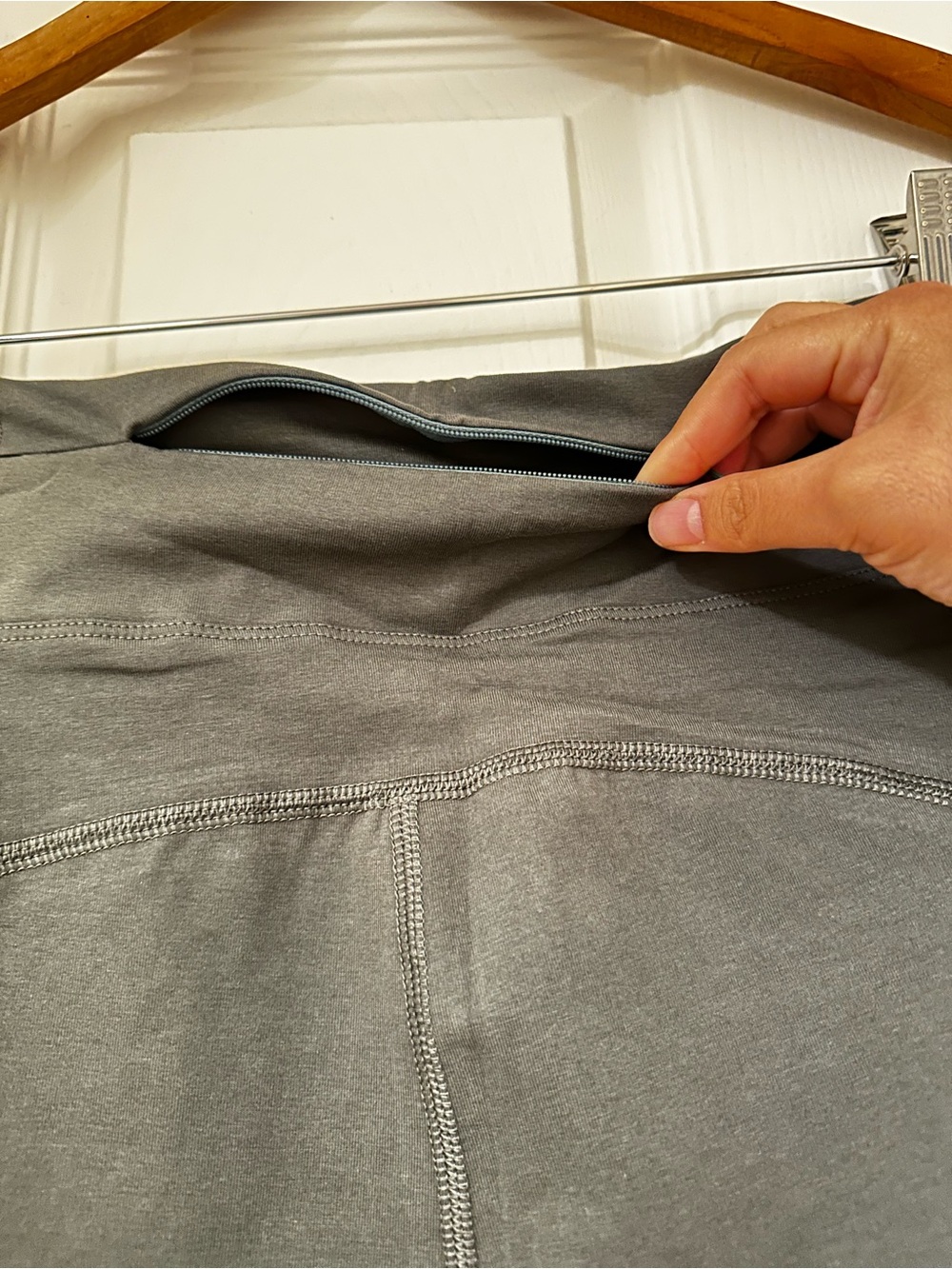 New W/ Imperfections Pact Sz L Green Organic Cotton 7/8 Leggings Back Pocket - Picture 6 of 10